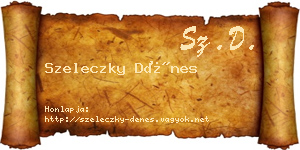 Szeleczky Dénes névjegykártya